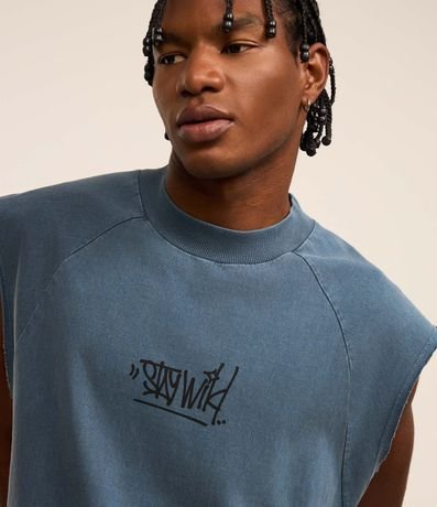 Musculosa Boxy en Algodón con Estampa Lettering y Efecto Desteñido 5