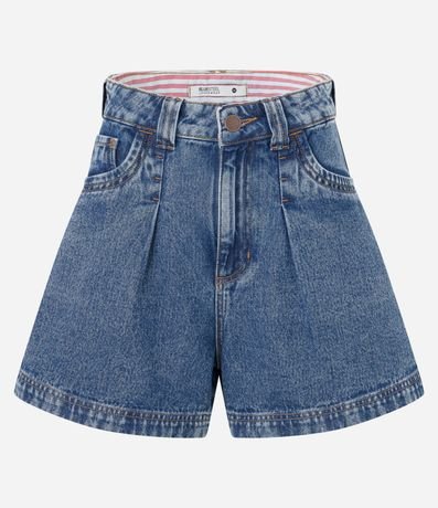 Short Baggy Jeans con Cintura Interno Vichy 2
