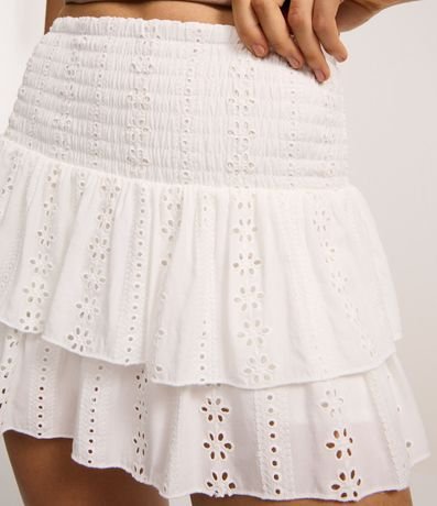 Pollera Corta en Viscosa con Textura y Lastex en la Cintura 4