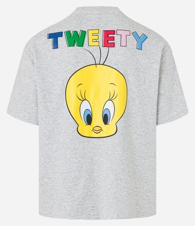 Remera Boxy en Algodón Melange con Estampa dde Piu Piu y Lettering 5