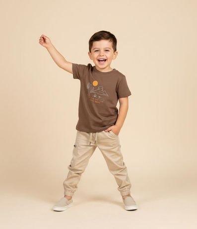 Remera Infantil con Bordado Pespuntado Paisaje - Talle 1 a 6 años