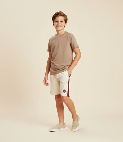 Bermuda Infantil en Poliamida con Raya Lateral - Talle 5 a 14 años