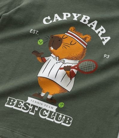 Remera Infantil en Algodón con Estampa Capivara Tenista - Talle 1 a 6 años 4