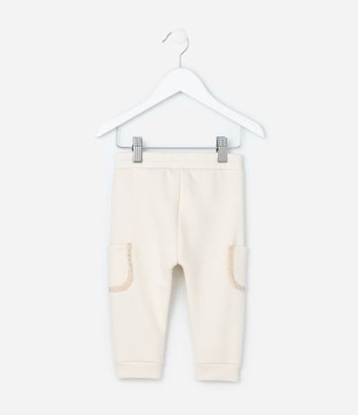 Pantalón Infantil en Algodón Calentito con Bolsillo Lateral Encaje - Talle 0 a 18 meses 2