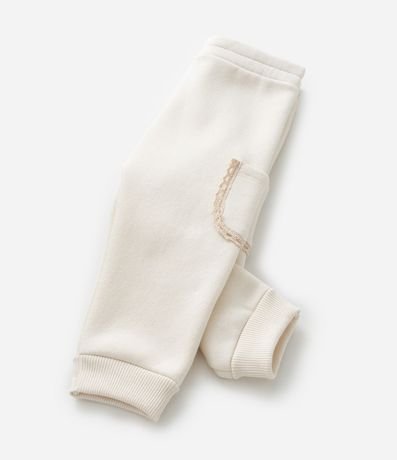 Pantalón Infantil en Algodón Calentito con Bolsillo Lateral Encaje - Talle 0 a 18 meses 5