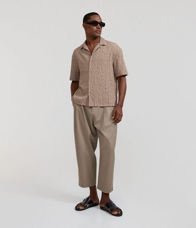 Camisa Boxy en Tricolina con Textura Geométrica 3