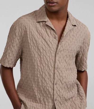 Camisa Boxy en Tricolina con Textura Geométrica 4