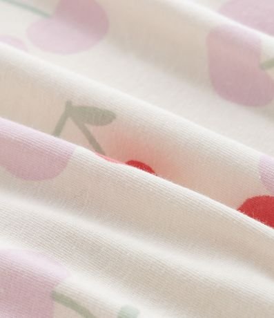 Vestido Infantil con Estampa de Cuadros y Cerezas - Talle 0 a 18 Meses 4