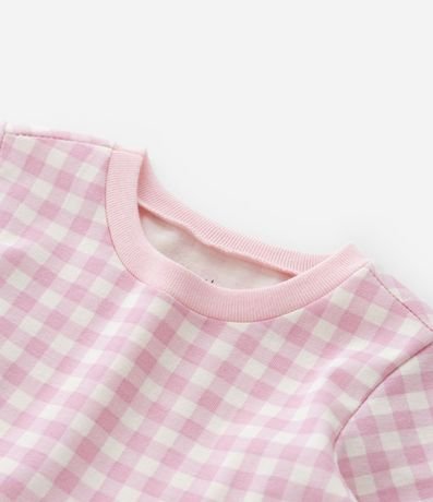 Vestido Infantil con Estampa de Cuadros y Cerezas - Talle 0 a 18 Meses 5