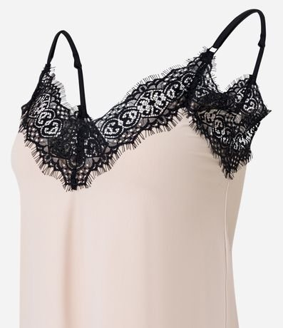 Pijama Short Doll en Microfibra con Detalle de Encaje Contrastante 2