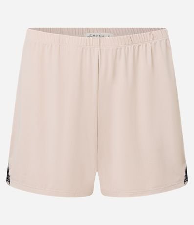 Pijama Short Doll en Microfibra con Detalle de Encaje Contrastante 4