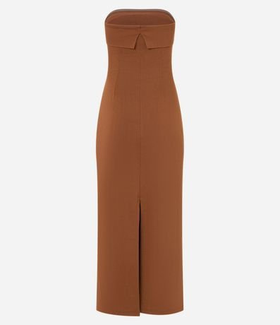 Vestido New Midi en Bengalina con Canesú Dobrada y Fenda 6