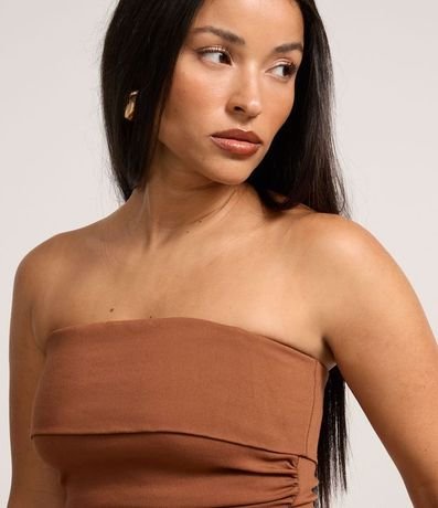 Vestido New Midi en Bengalina con Canesú Dobrada y Fenda 4