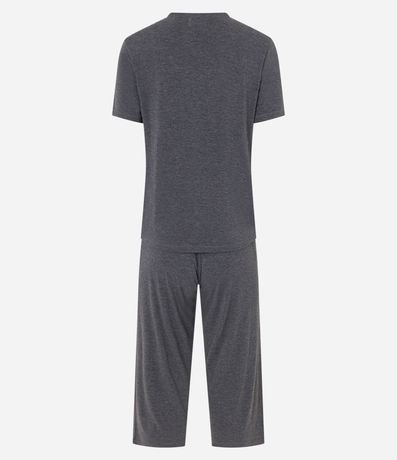 Pijama Americano Capri en Viscosa con Detalle Contrastante 6