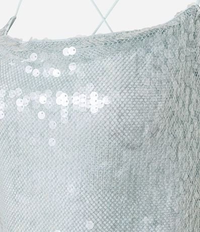 Vestido Recto en Lentejuelas con Bajo Asimétrica y Escote Degagê en la Espalda 7