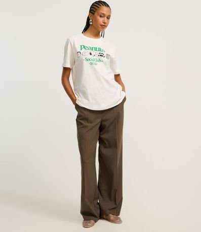 Remera Alargada en Algodón con Estampa Frente y Espalda Peanuts 2
