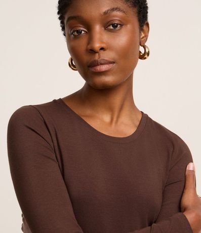 Blusa en Algodón con Cuello Redondo