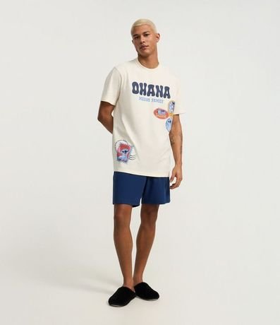 Pijama Corto en Algodón con Estampa de Stitch