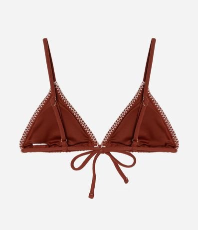 Bikini Top Triangular Fruncido en Microfibra con Pespunte Contrastante 6