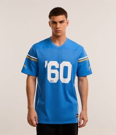 Remera Deportiva con Tecnologia Dry y Estampa Los Angeles Chargers NFL 1