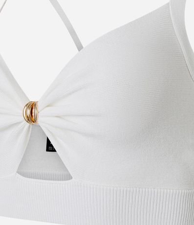 Blusa Super Cropped en Punto con Adornos en el Busto 6