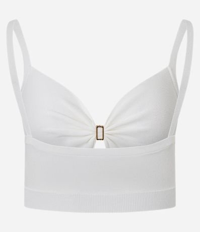 Blusa Super Cropped en Punto con Adornos en el Busto 7