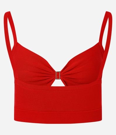 Blusa Super Cropped en Punto con Adornos en el Busto 8