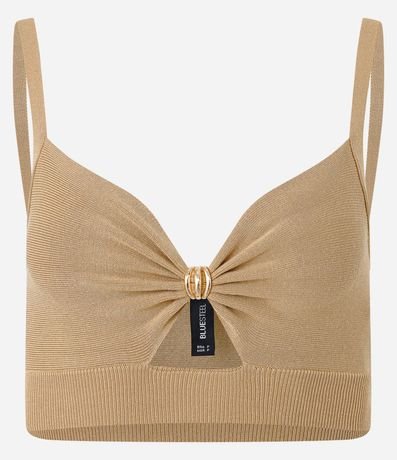 Blusa Super Cropped en Punto con Adornos en el Busto 3