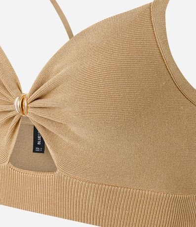 Blusa Super Cropped en Punto con Adornos en el Busto 5