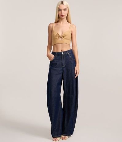 Blusa Super Cropped en Punto con Adornos en el Busto 2