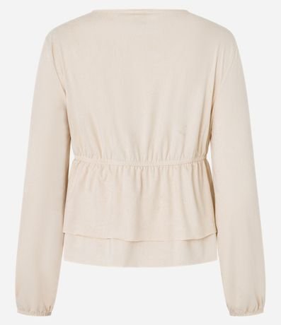 Blusa Bata en Gamuza con Lazo y Volados 8