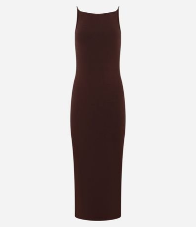 Vestido Midi con Breteles Finos y Fenda 5