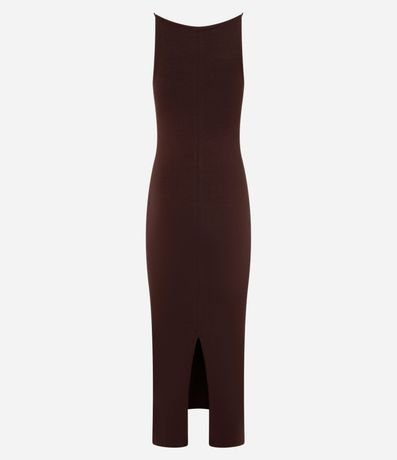 Vestido Midi con Breteles Finos y Fenda 6