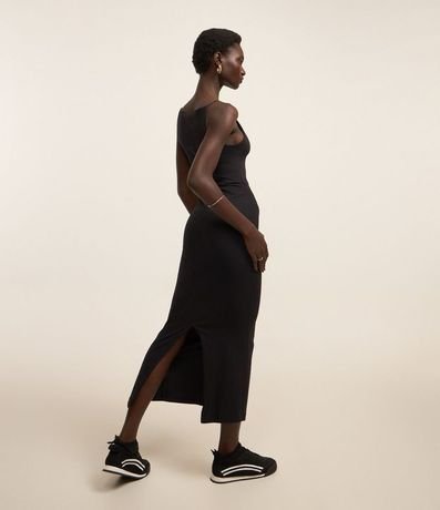 Vestido Midi con Breteles Finos y Fenda 3