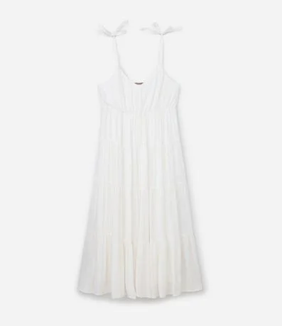 Vestido Midi en Viscosa con Hilo Metalizado y Asa de Moña Curve & Plus Size 6