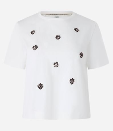 Remera en Algodón con Bordados de Flor 4