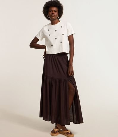 Remera en Algodón con Bordados de Flor 2