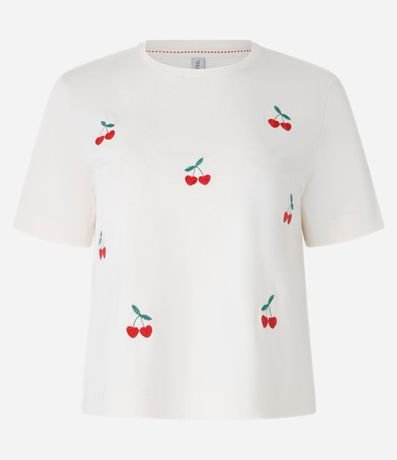 Remera en Algodón con Bordados de Cereza 4