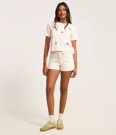 Remera en Algodón con Bordados de Cereza 2