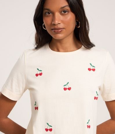 Remera en Algodón con Bordados de Cereza 3