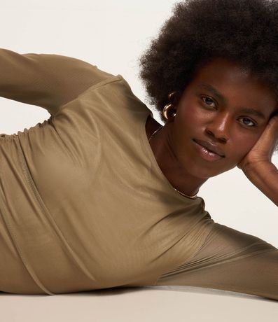 Vestido Long Midi en Tule con Escote Halter y Drapeados 3