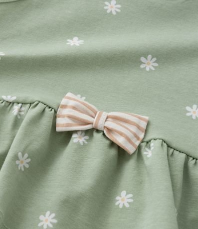 Conjunto Infantil en Malla con Moña y Estampa de Flores - Talle 0 a 18 meses 10