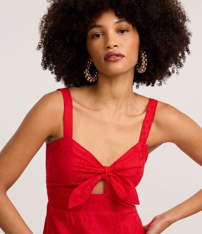 Vestido Evasê Largo en Laise con Lazo en el Escote 3