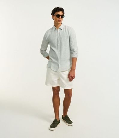 Camisa con Lino Cuello Inglés y Abotonado 2