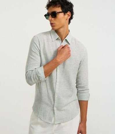 Camisa con Lino Cuello Inglés y Abotonado 3