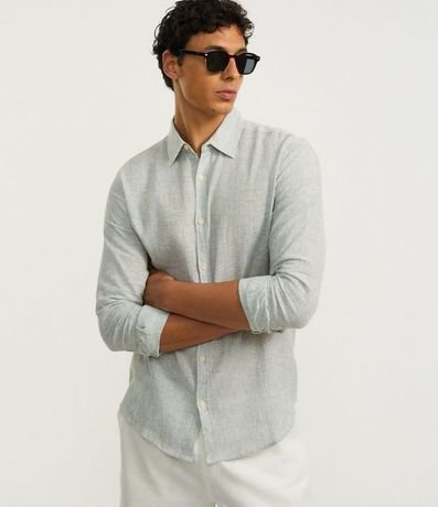 Camisa con Lino Cuello Inglés y Abotonado 5