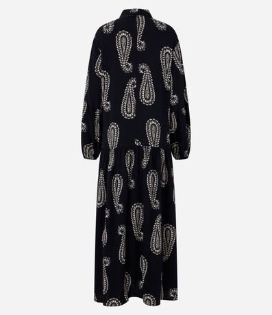 Vestido Chemise en Viscosa con Botones y Estampa Paisley 8