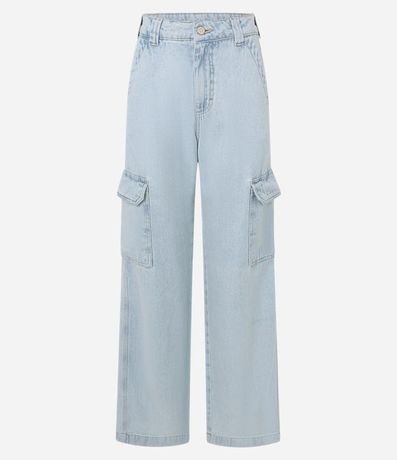 Pantalón Recto Comfort en Jeans con Bolsillos Cargo 5