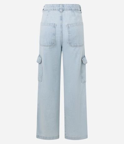 Pantalón Recto Comfort en Jeans con Bolsillos Cargo 6