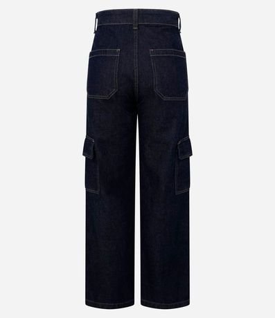 Pantalón Recto Comfort en Jeans con Bolsillos Cargo 2